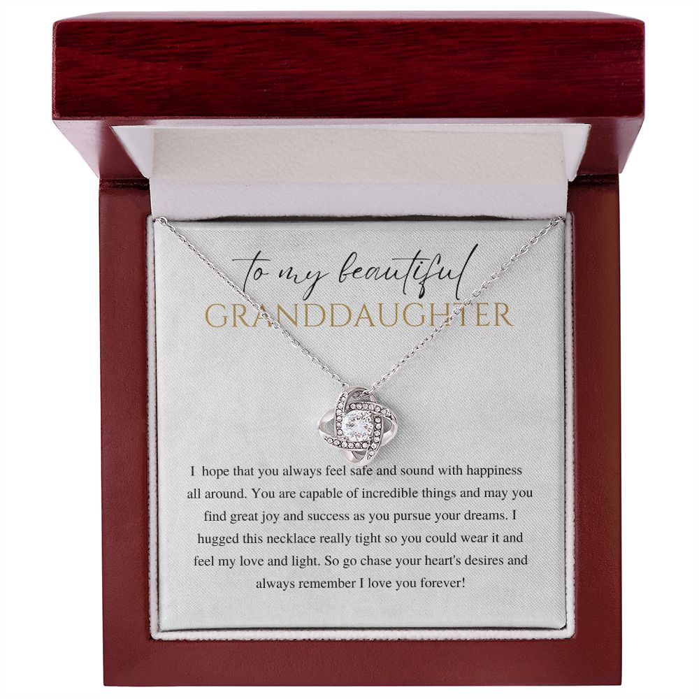 Love & Light Granddaughter Necklace - 14K White Gold Finish