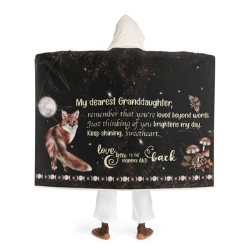 Love My Granddaughter to Moon and Back Hooded Blanket