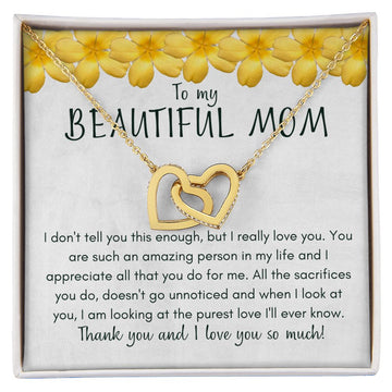 Mom - Appreciate, Interlocking Hearts Necklace