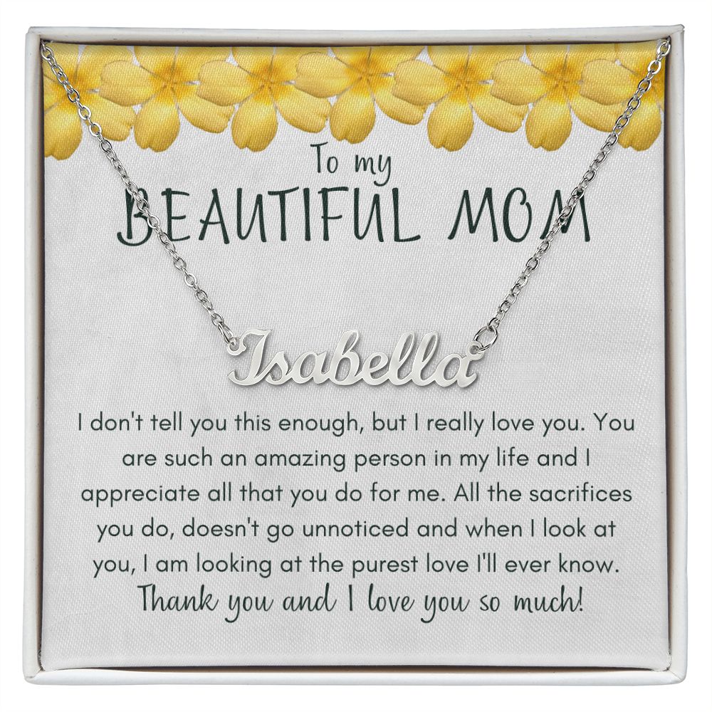 Mom - Appreciate Personalized Name Necklace Polished
