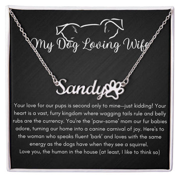 My Dog Loving Wife Name Necklace