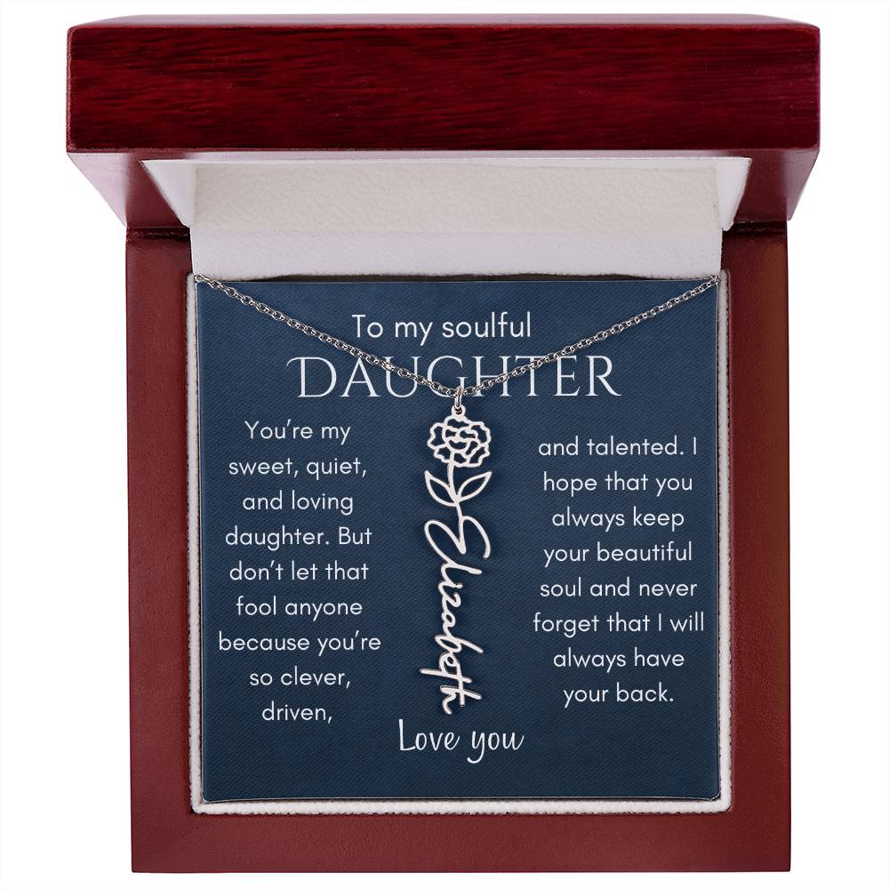 My Soulful Daughter Flower Name Necklace - Jewelry