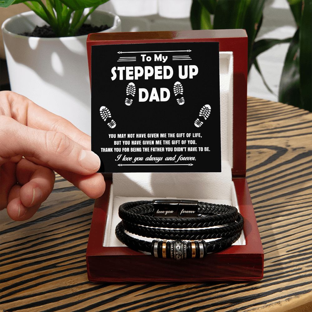My Stepped Up Dad Forever Bracelet - Luxury Box w/LED