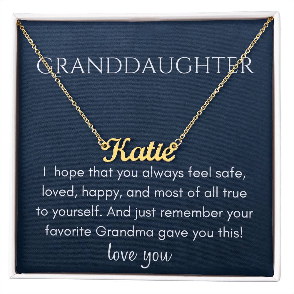 Name Necklace from Favorite Grandma - 18k Yellow Gold