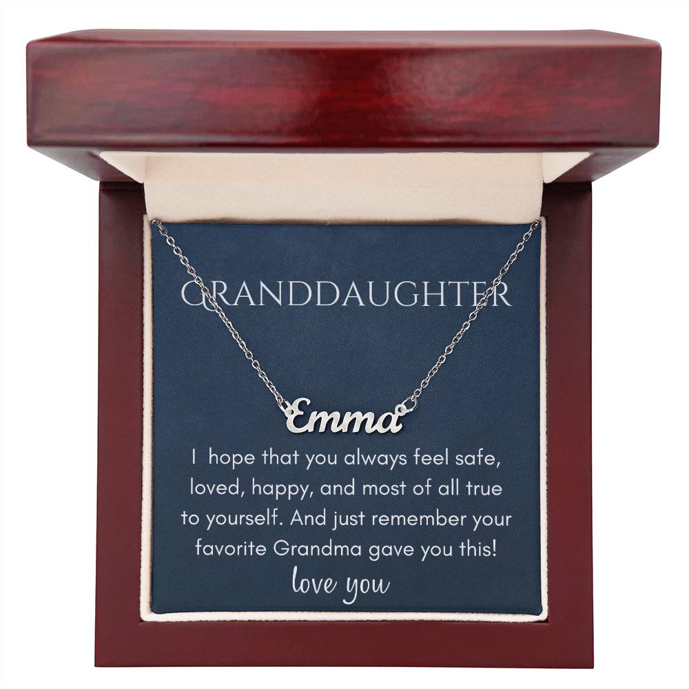 Name Necklace from Favorite Grandma - Polished Stainless