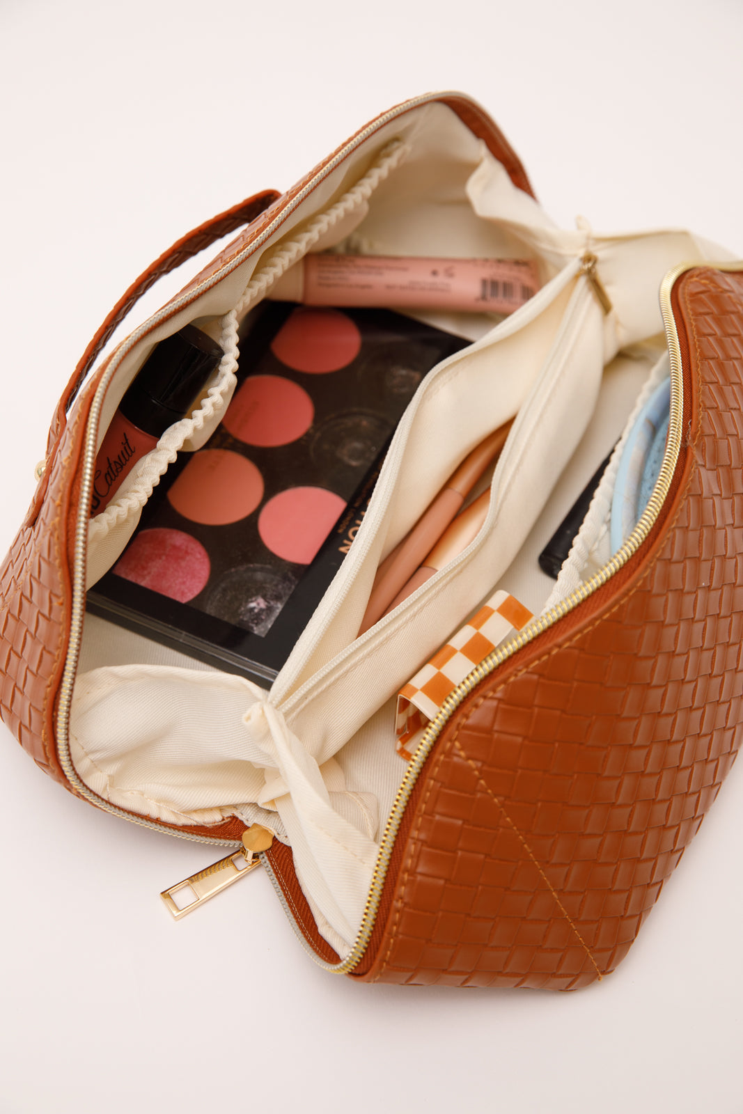 New Dawn Large Capacity Cosmetic Bag in Cognac - OS Womens