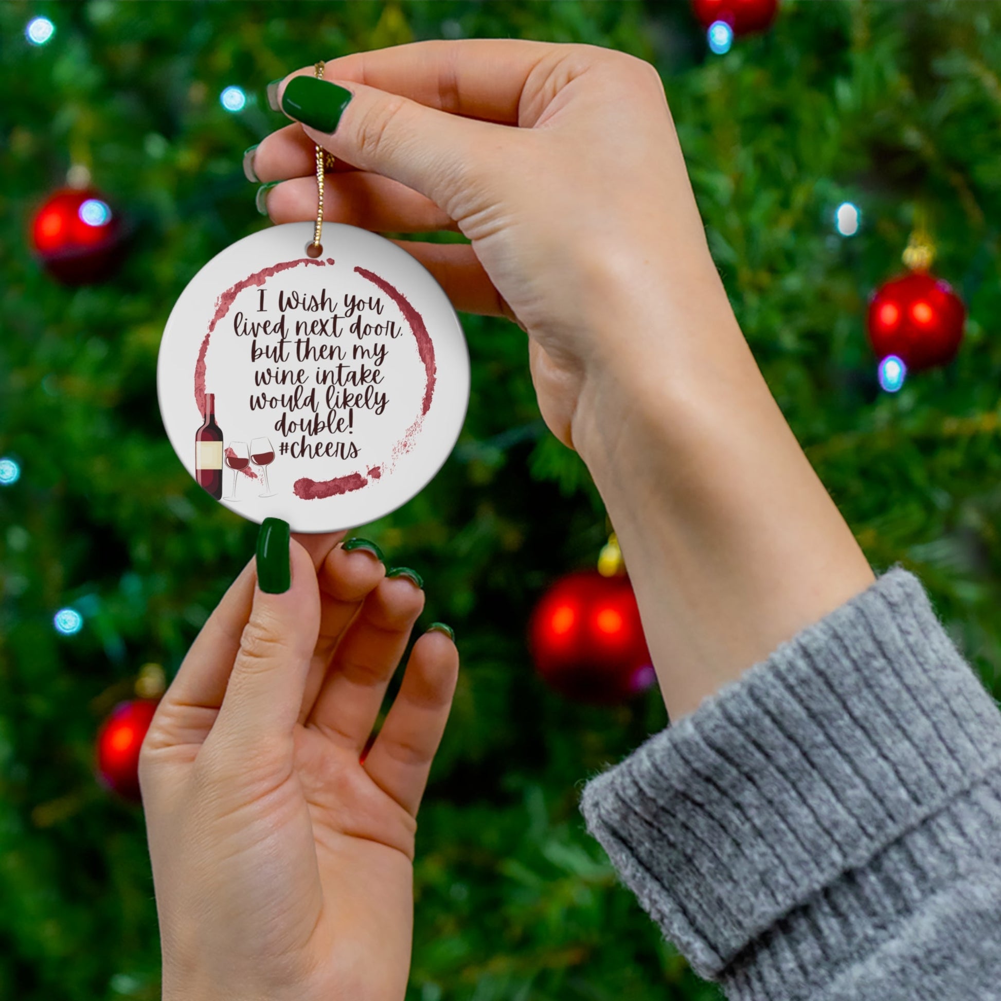 Next Door Wine Partner Ornament - Circle / One Size Home