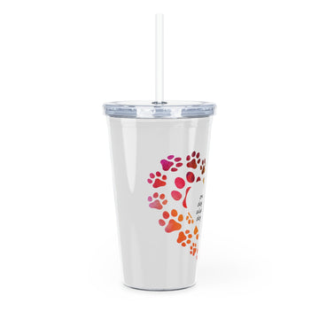 Once a Dog Mom Plastic Tumbler with Straw