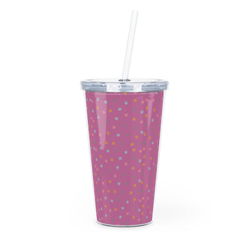 Pawfectly Pink Plastic Tumbler with Straw - GetGifts
