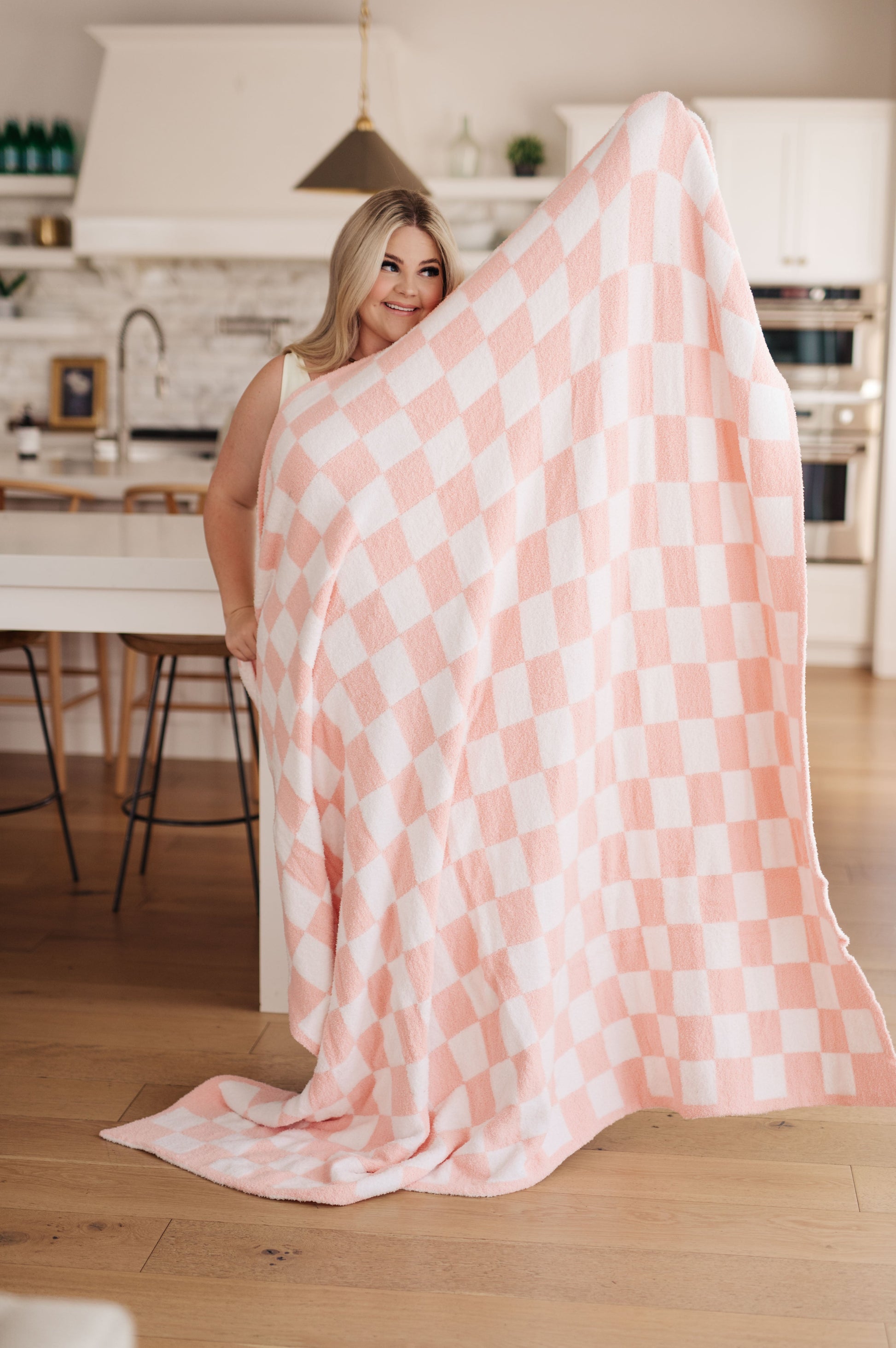 Penny Blanket Single Cuddle Size in Pink Check - OS Womens