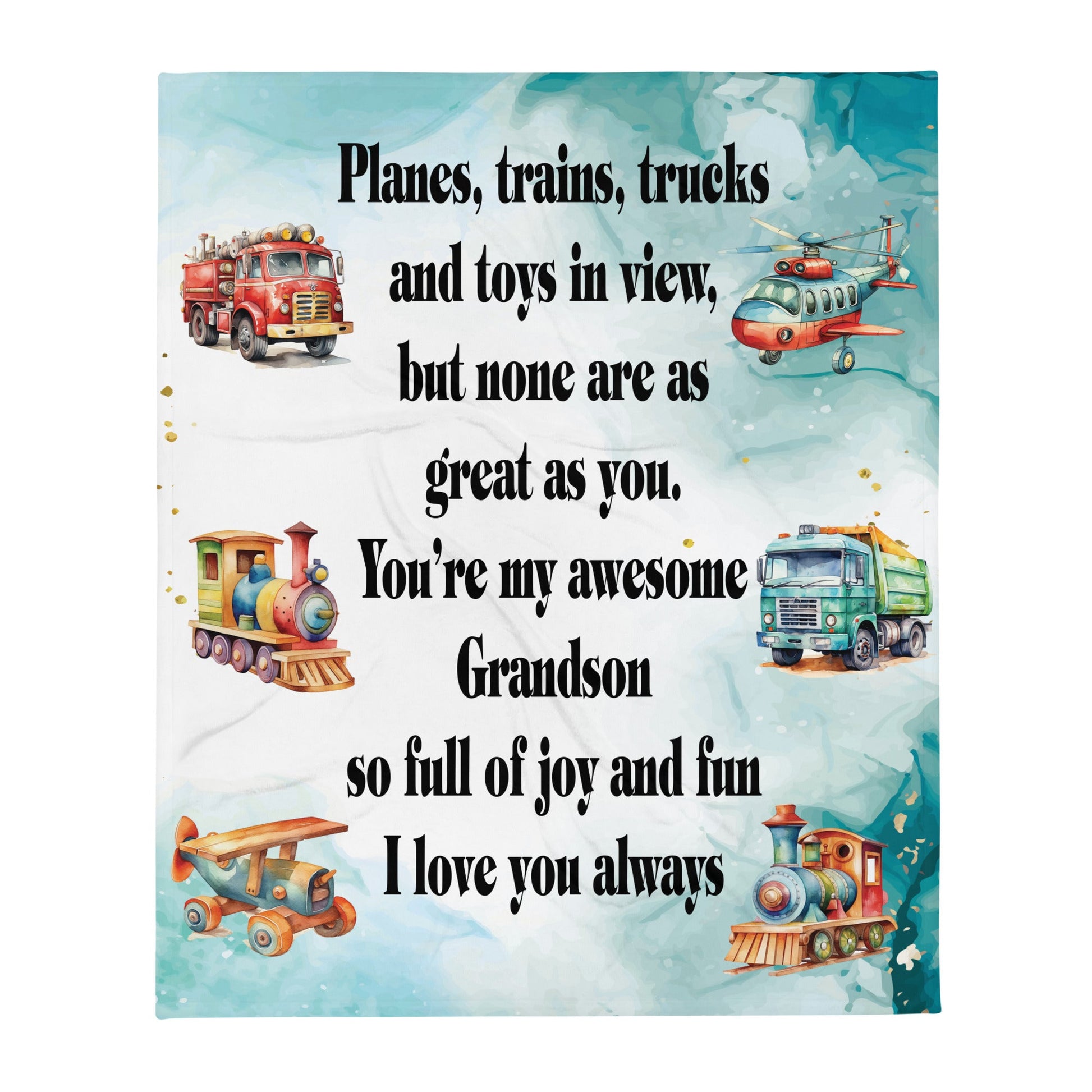 Planes Trains and Toys Blanket