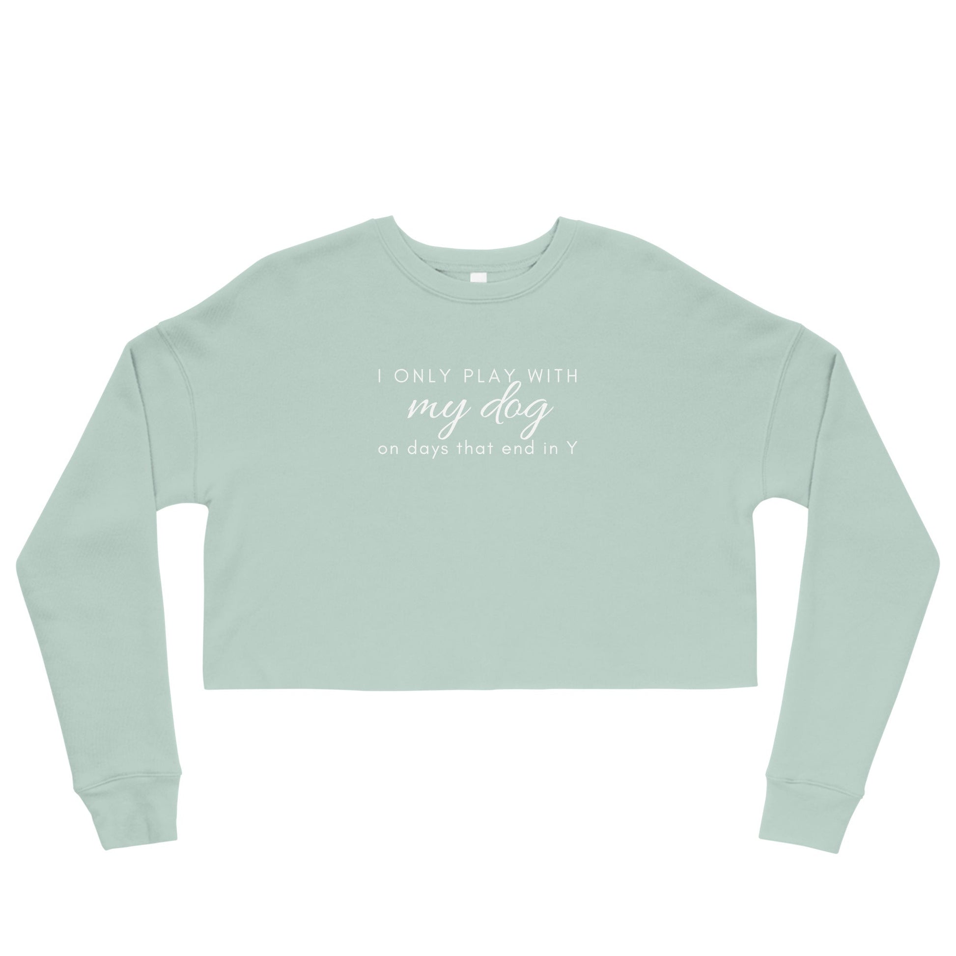 Plays with Dogs Crop Sweatshirt - Dusty Blue / S