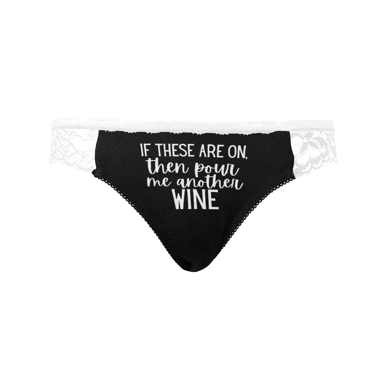 Pour Another Wine Lace Undies - Black White / XS