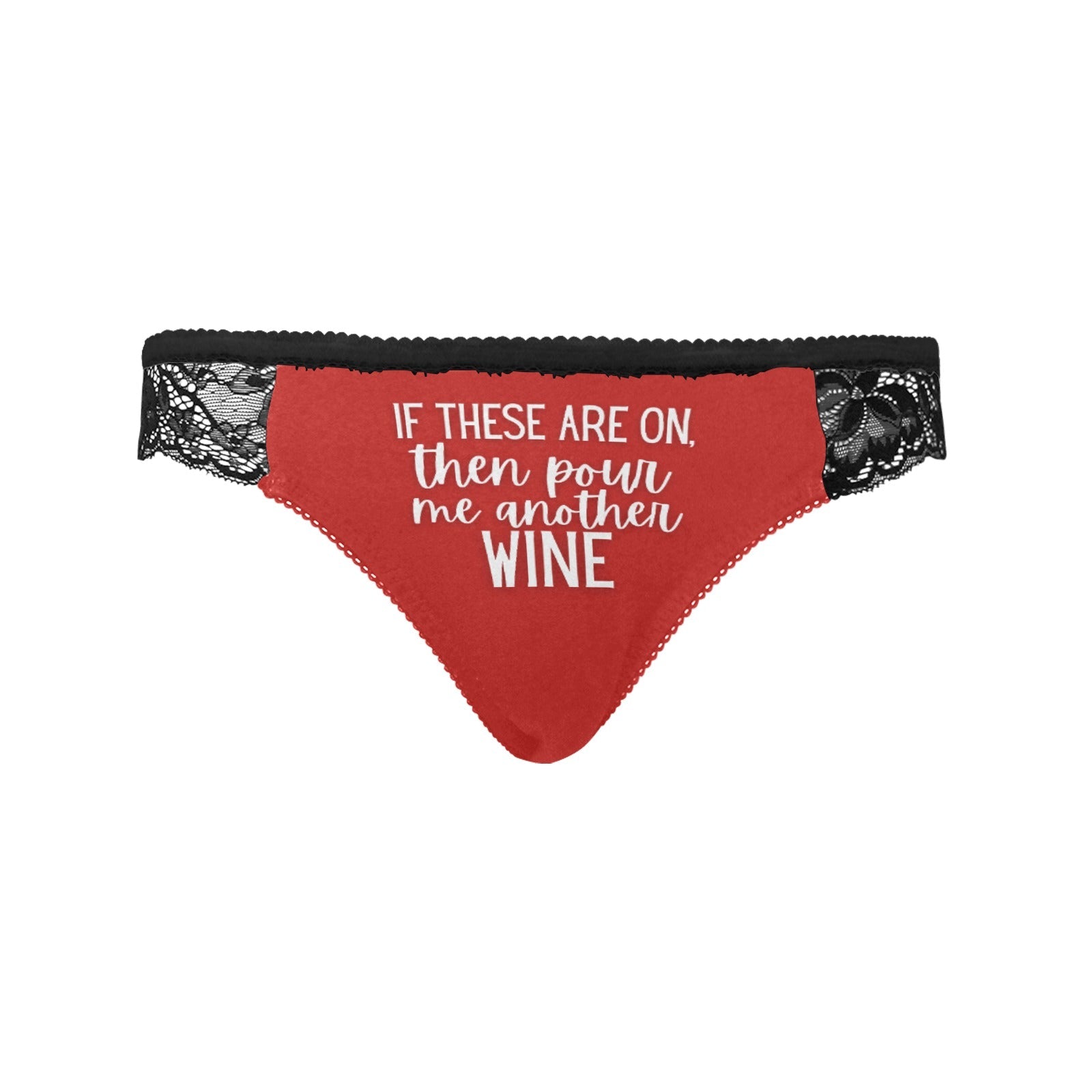 Pour Another Wine Lace Undies - FireBrick Black / XS