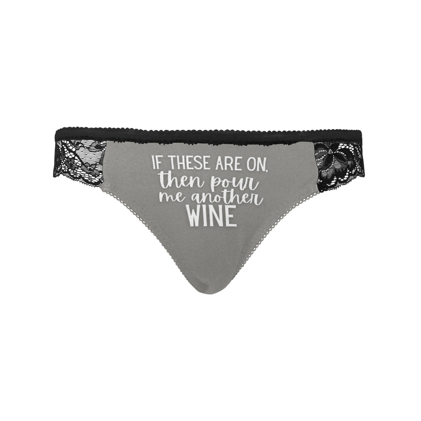 Pour Another Wine Lace Undies - Gray Black / XS