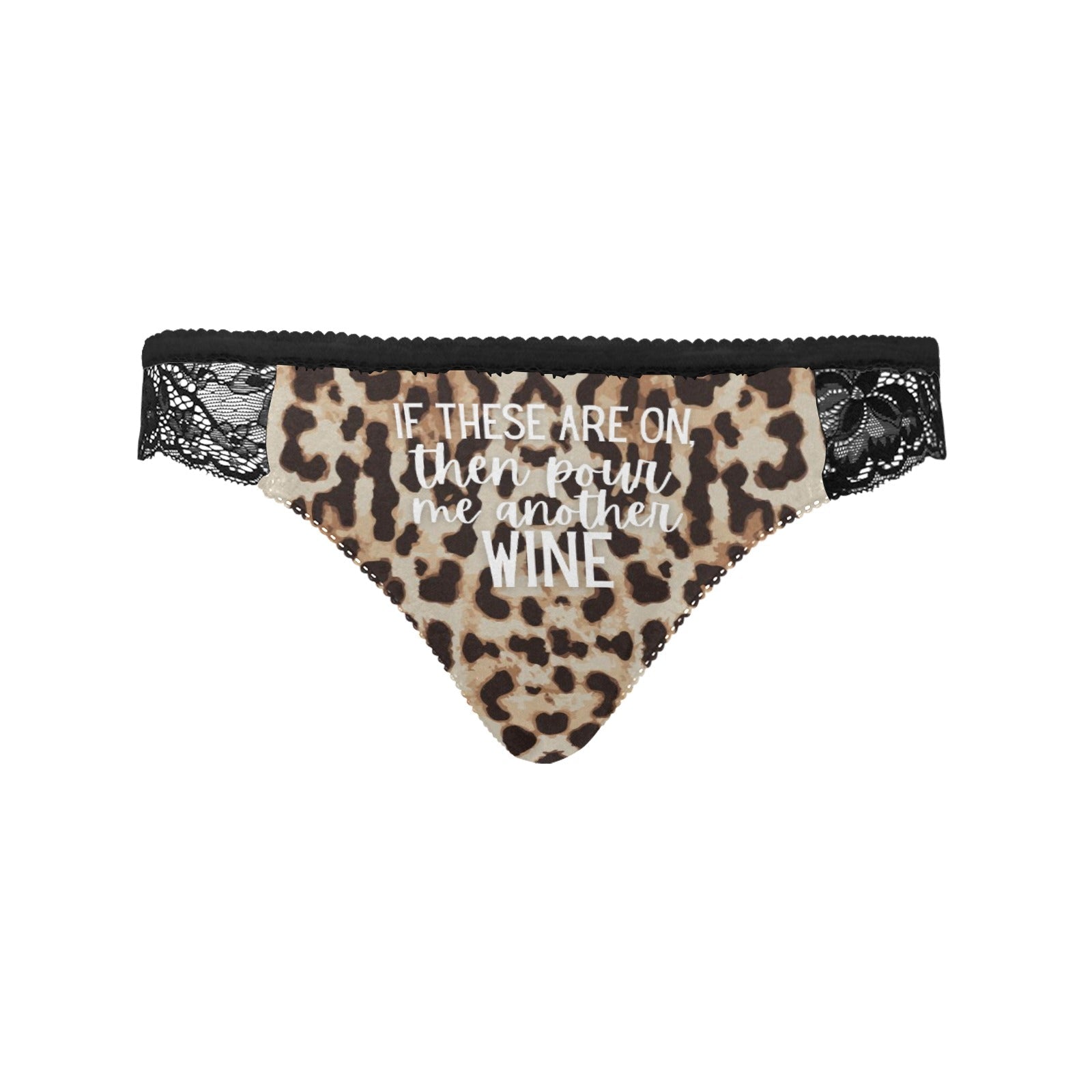 Pour Another Wine Lace Undies - Leopard Black / XS