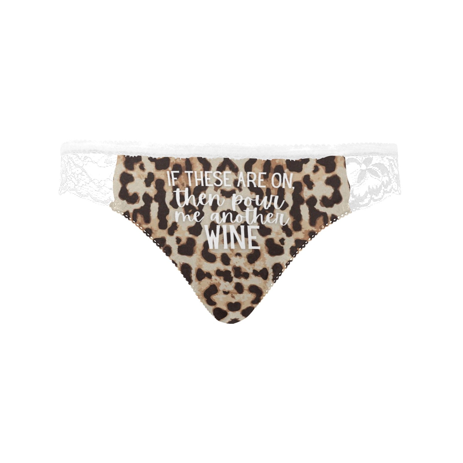 Pour Another Wine Lace Undies - Leopard White / XS