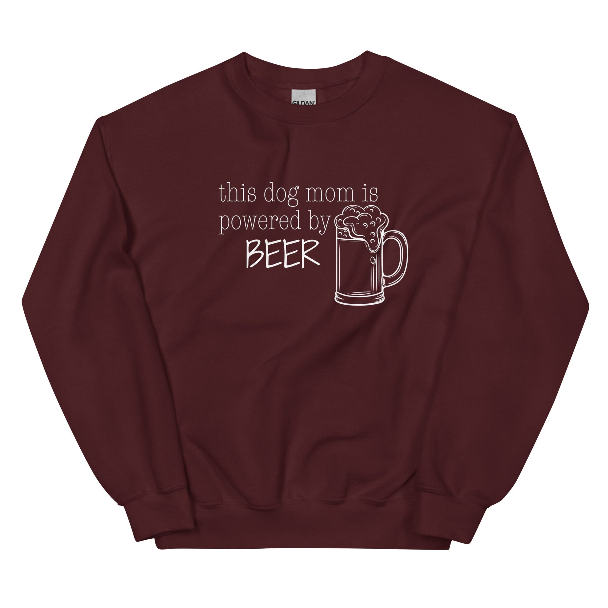 Powered by Beer Sweatshirt - Maroon / S