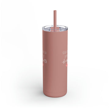 Powered By Coffee Skinny Matte Tumbler