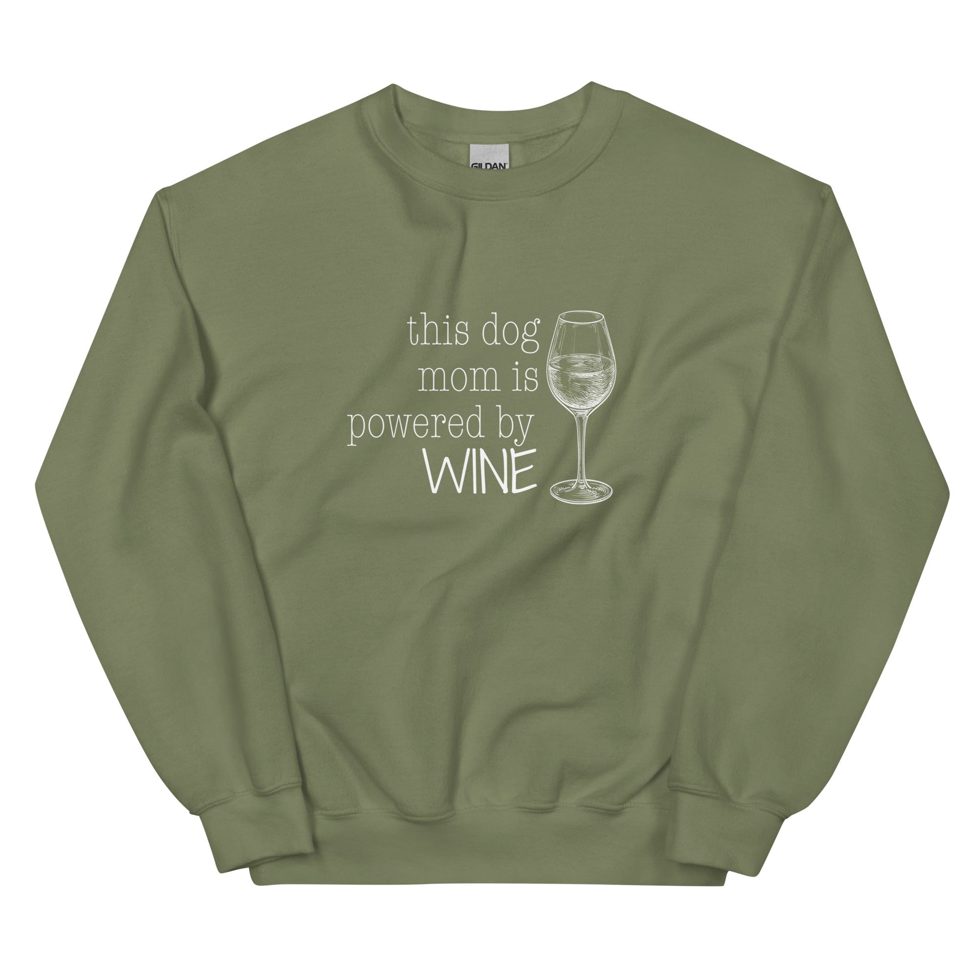 Powered by Wine Sweatshirt - Military Green / S