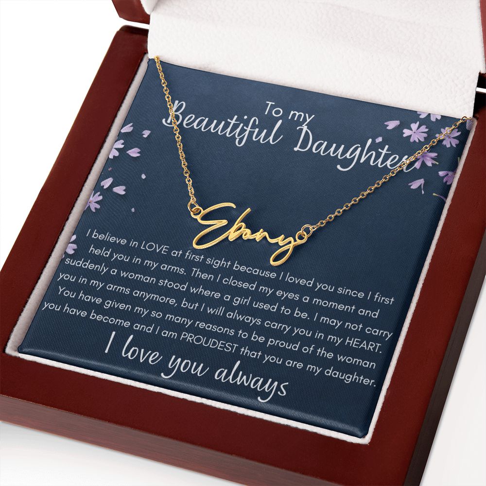 Proudest Daughter - Stylized Name Necklace - Jewelry