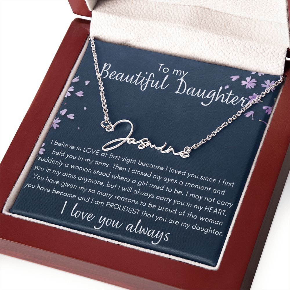 Proudest Daughter - Stylized Name Necklace - Jewelry