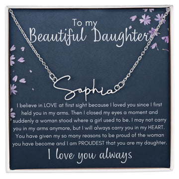 Proudest Daughter- Stylized Name Necklace