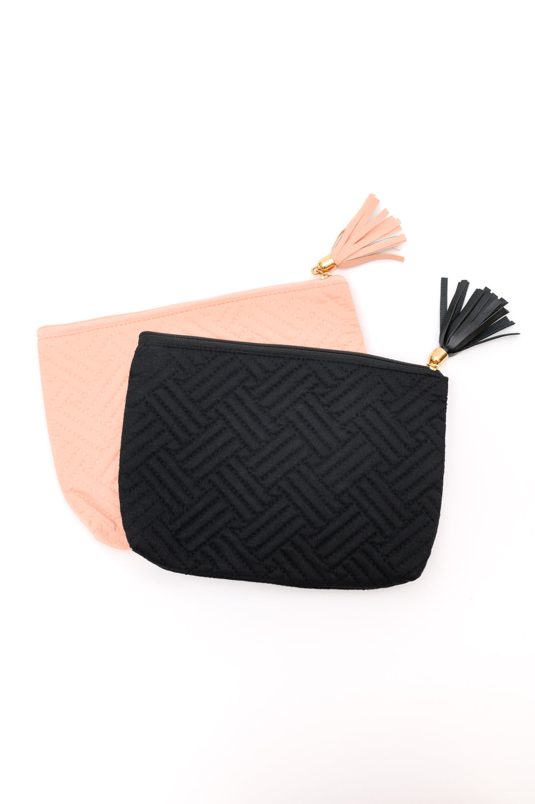 Quilted Travel Zip Pouch in Black - OS Womens