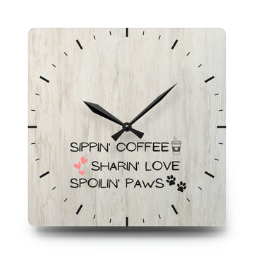 Sippin', Sharin', Spoilin' Wall Clock