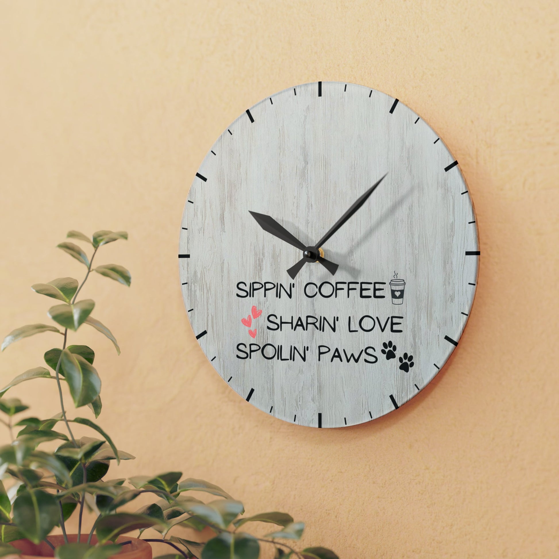 Sippin’ Sharin’ Spoilin’ Wall Clock - Home Decor