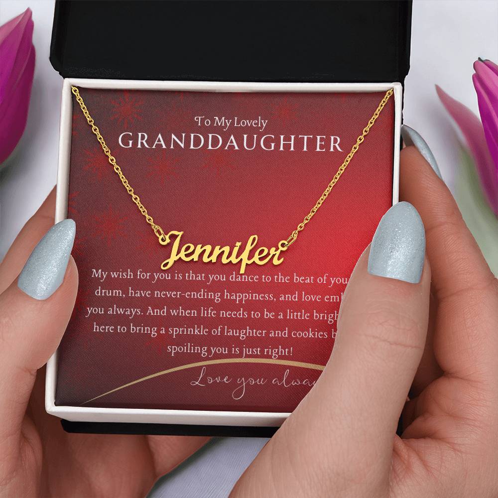 Spoil Your Granddaughter Red Name Necklace - Jewelry