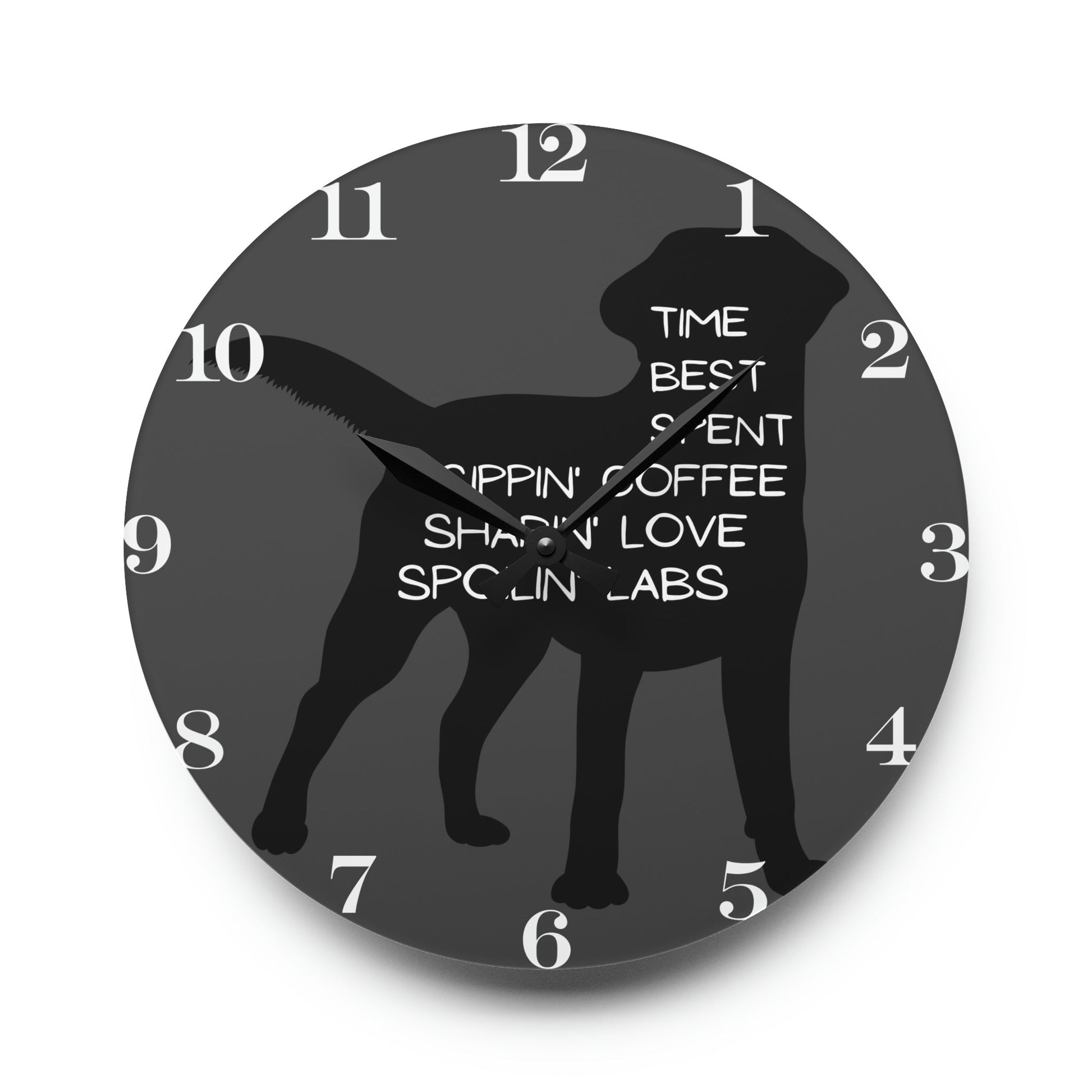Spoilin’ Labs Wall Clock - 10.75’’ × (Round) Home Decor