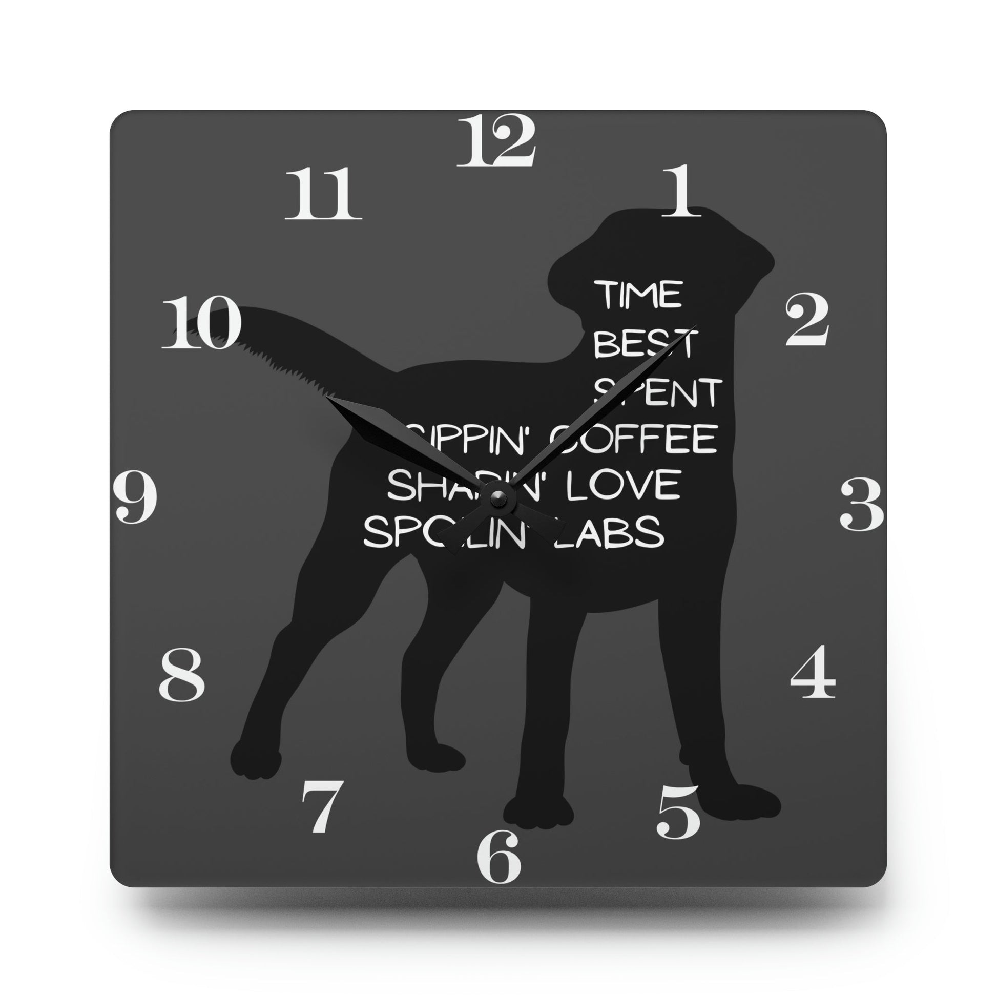 Spoilin’ Labs Wall Clock - 10.75’’ × (Square) Home Decor