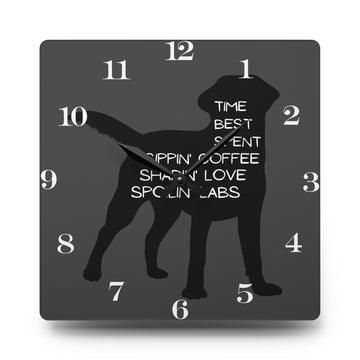 Spoilin’ Labs Wall Clock - 10.75’’ × (Square) Home Decor
