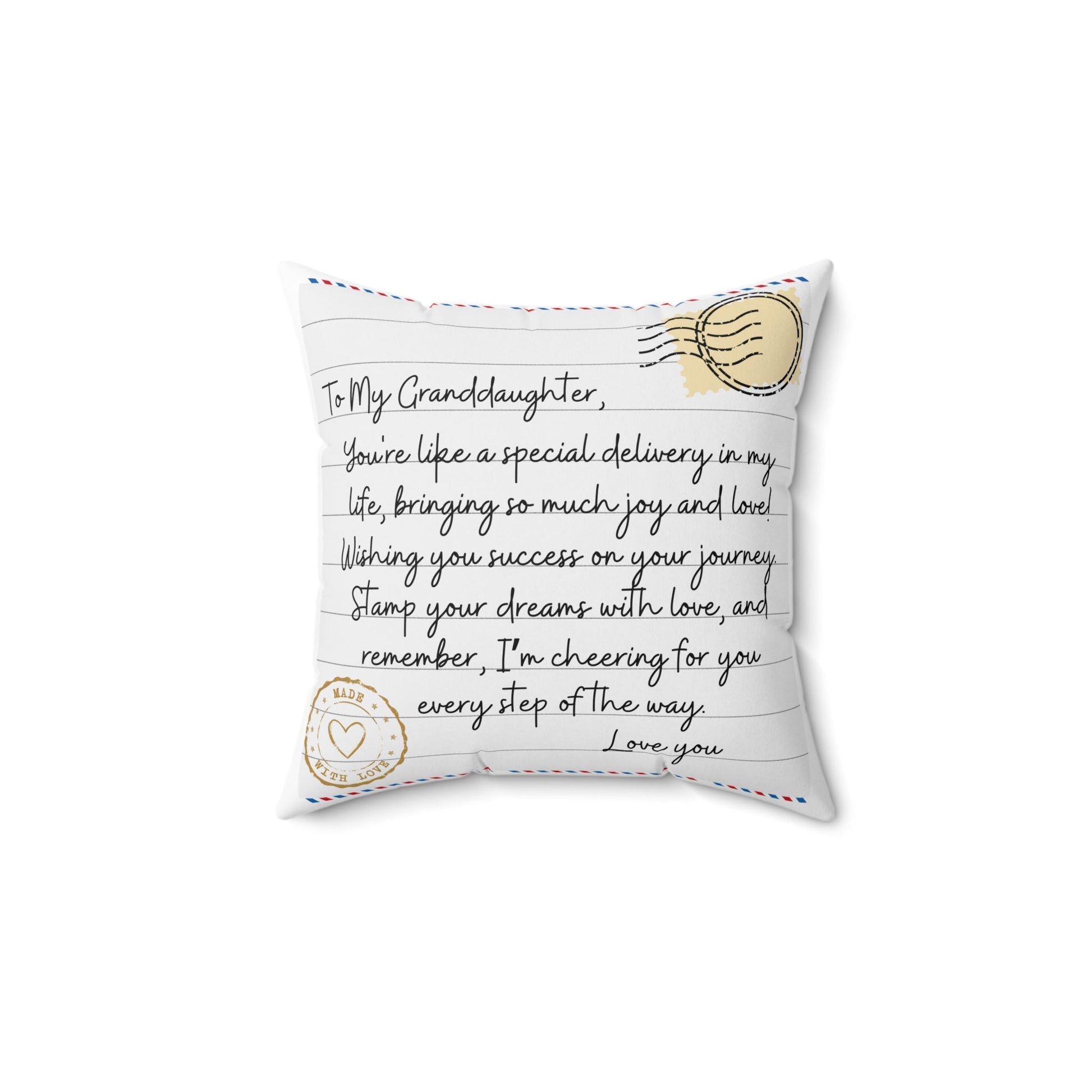 Stamped With Love Pillow for Granddaughter - 14’ × Home