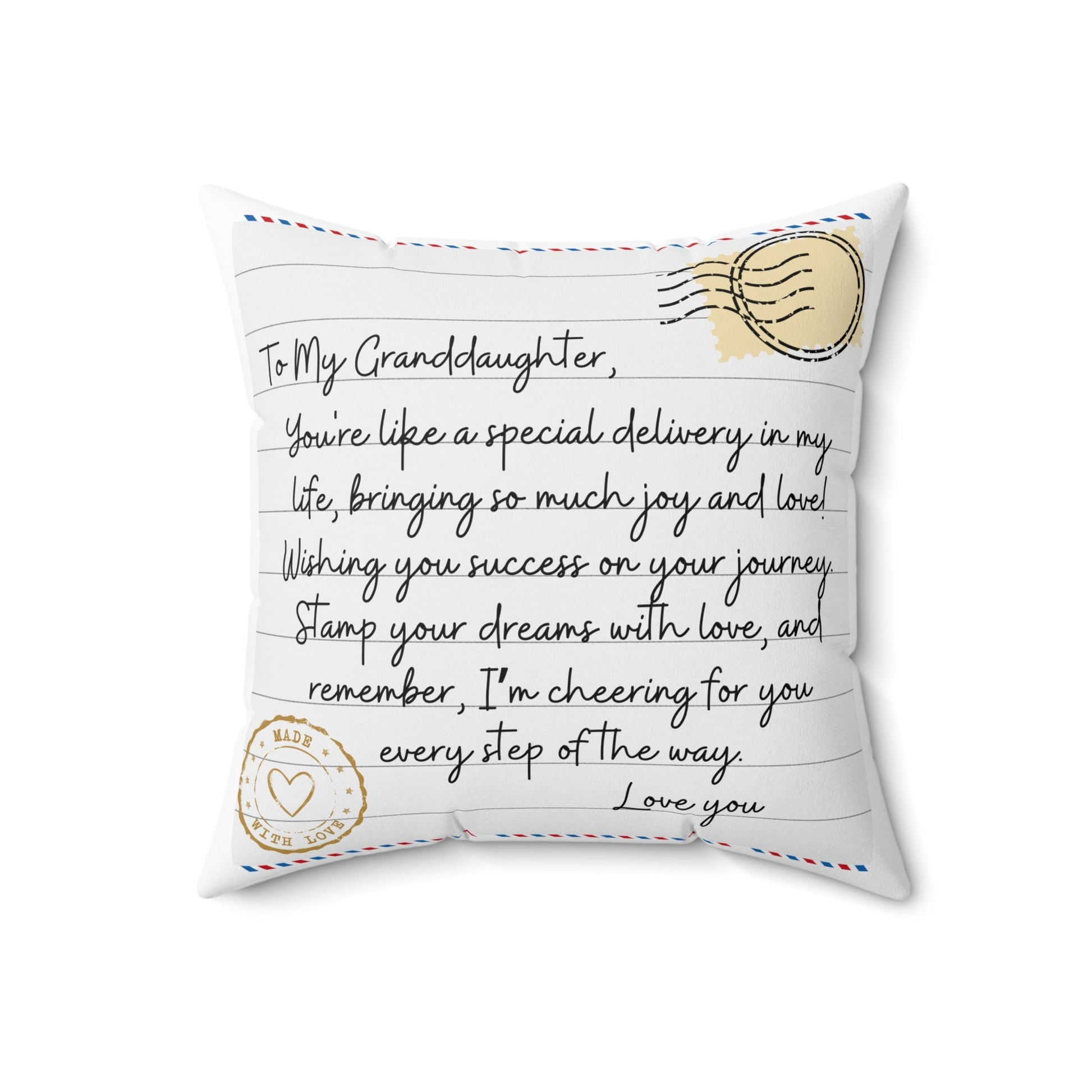 Stamped With Love Pillow for Granddaughter - 18’ × Home