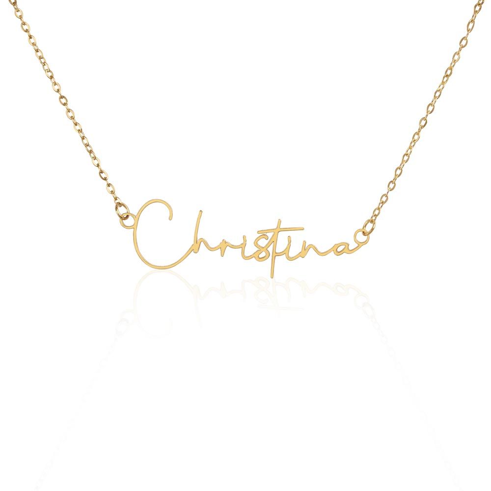 Stylized Name Necklace - Gold Finish Over Stainless Steel