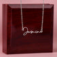Stylized Name Necklace - Polished Stainless Steel / Luxury