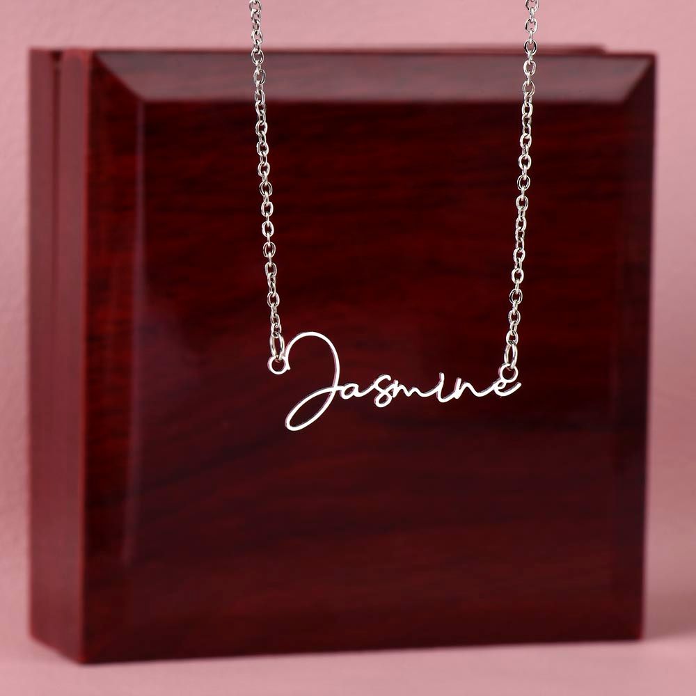 Stylized Name Necklace - Polished Stainless Steel / Luxury
