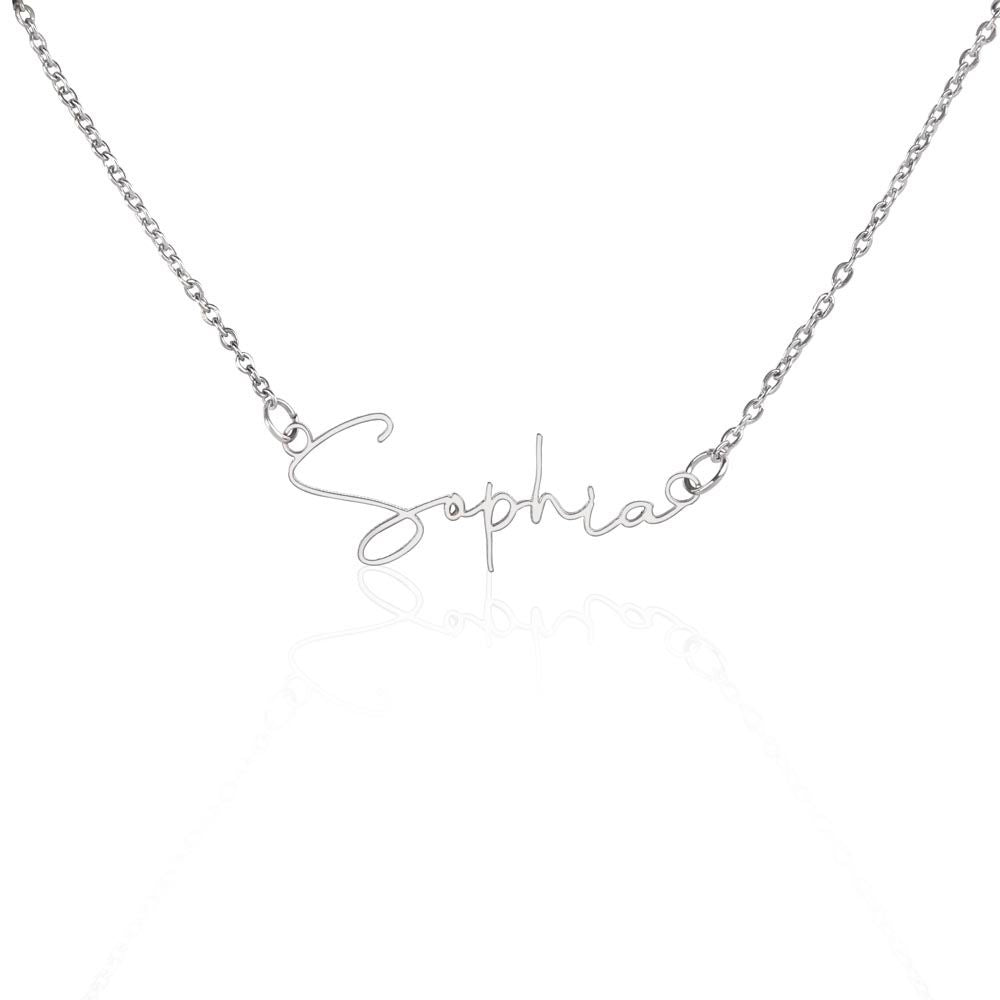 Stylized Name Necklace - Polished Stainless Steel