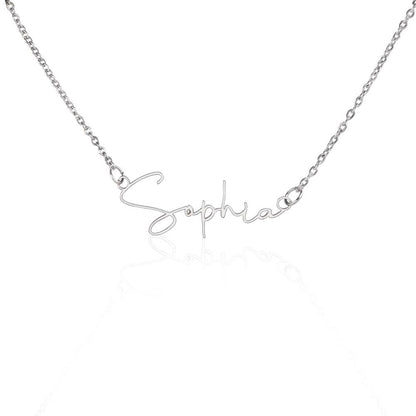 Stylized Name Necklace - Polished Stainless Steel