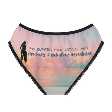Surfer Girl Loves Undies - XS / Black stitching All Over
