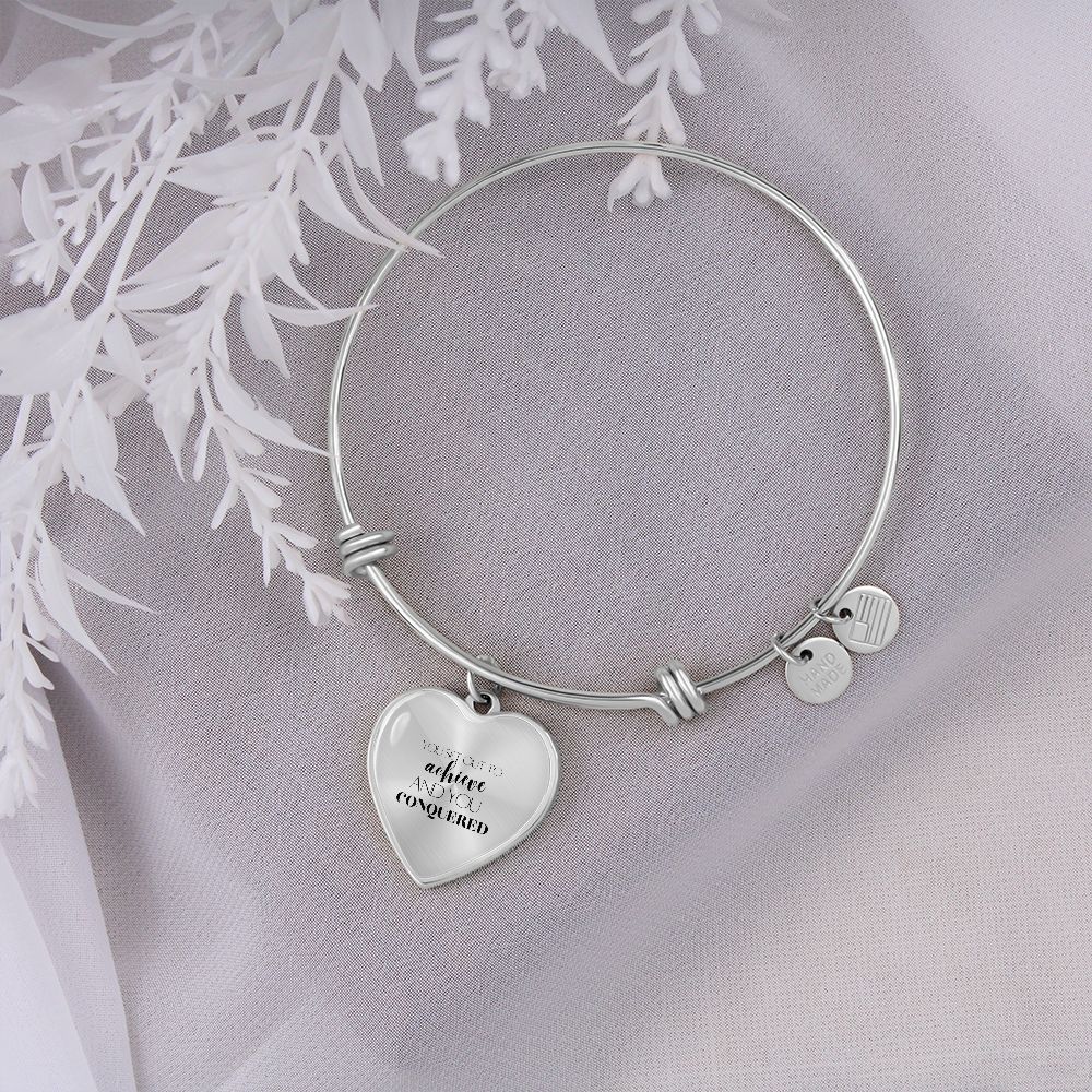 The Conquered Bangle - Heart Pendant Silver / No Jewelry
