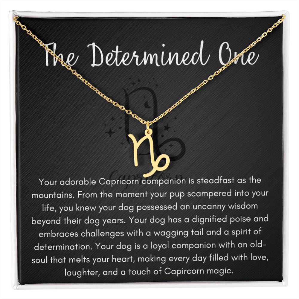 The Determined One Capricorn Necklace - Gold Finish