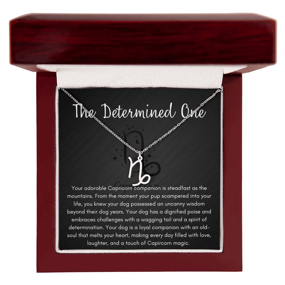 The Determined One Capricorn Necklace - Polished Stainless