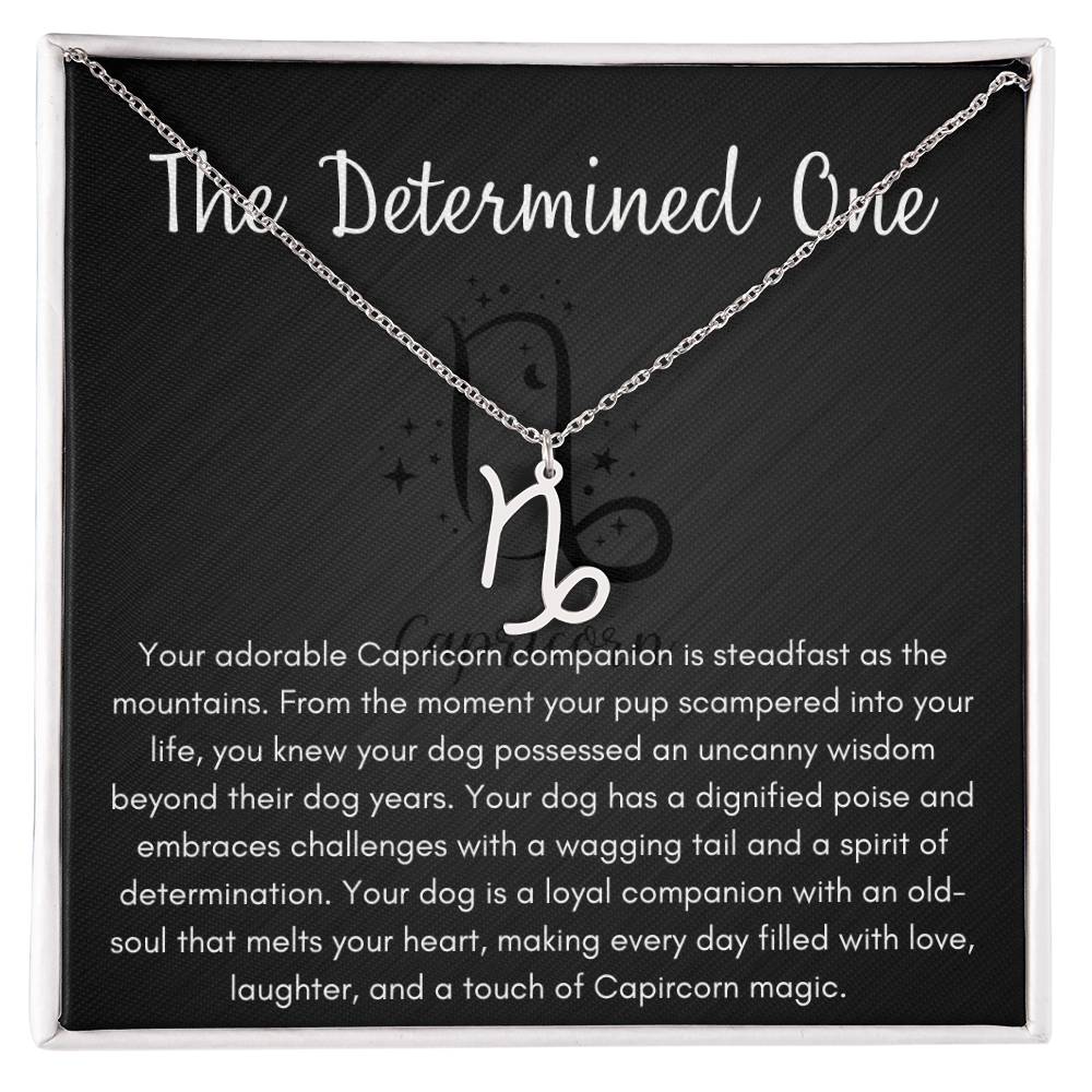 The Determined One Capricorn Necklace - Polished Stainless