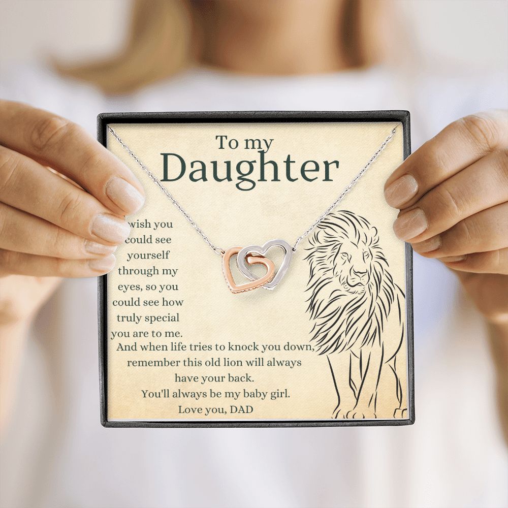 This Old Lion Dad - Interlocking Hearts Necklace - GetGifts