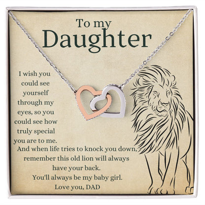 This Old Lion Dad - Interlocking Hearts Necklace Polished