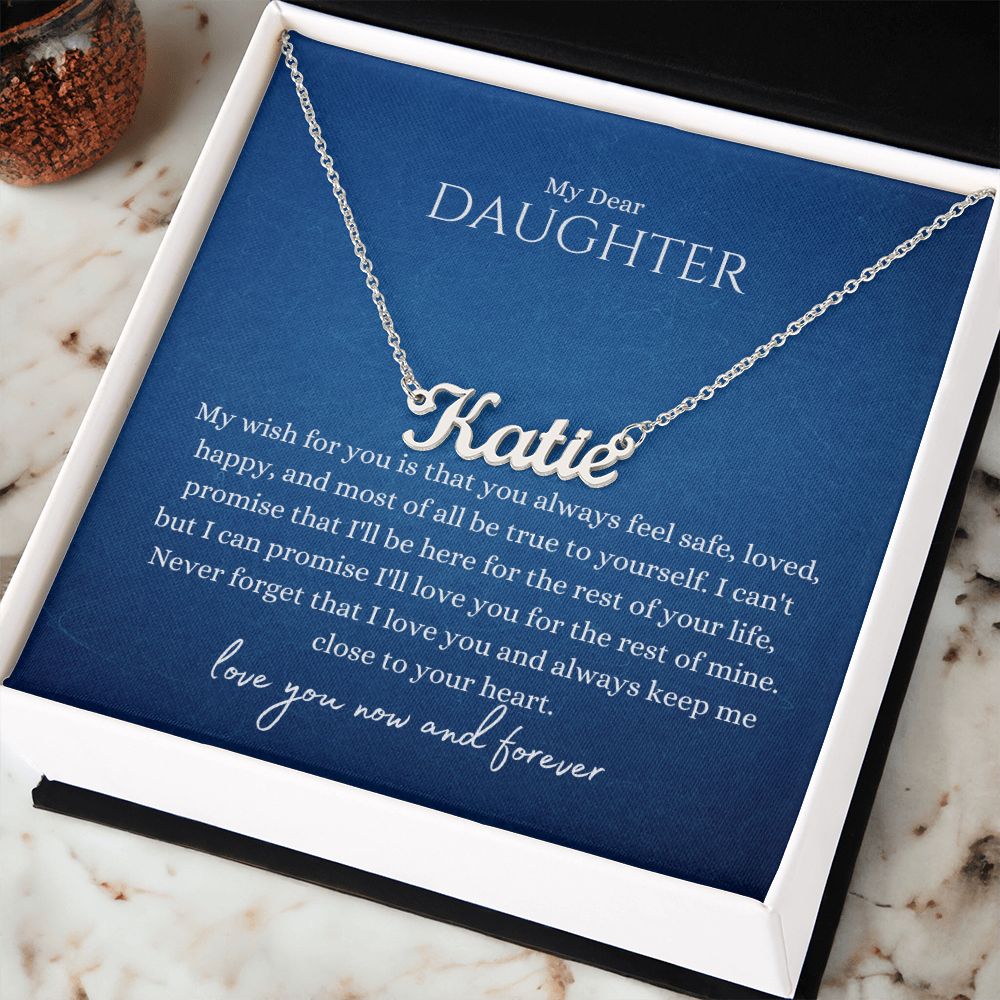 To Daughter - Close Heart Name Necklace Jewelry