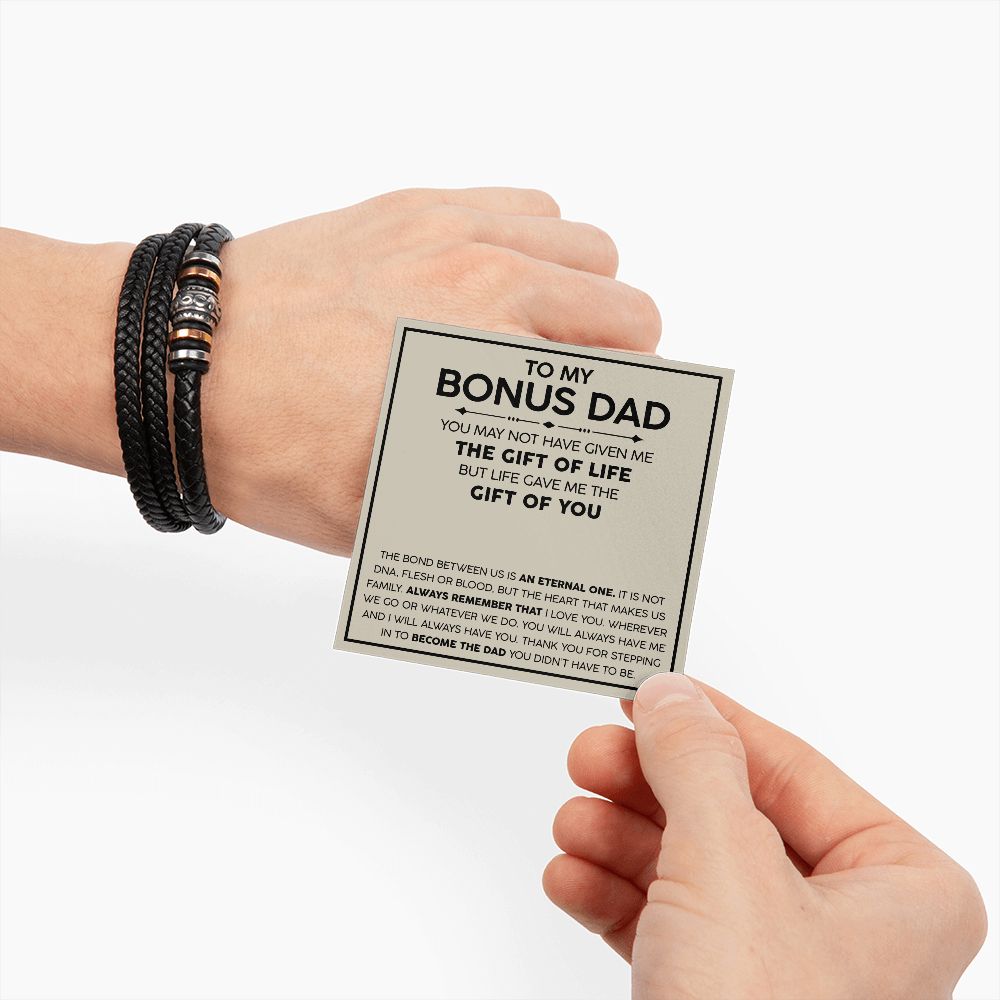 To my Bonus Dad Forever Bracelet - Two Tone Box Jewelry